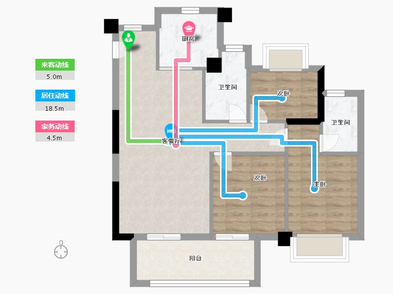 福建省-福州市-正祥日照香园-68.49-户型库-动静线