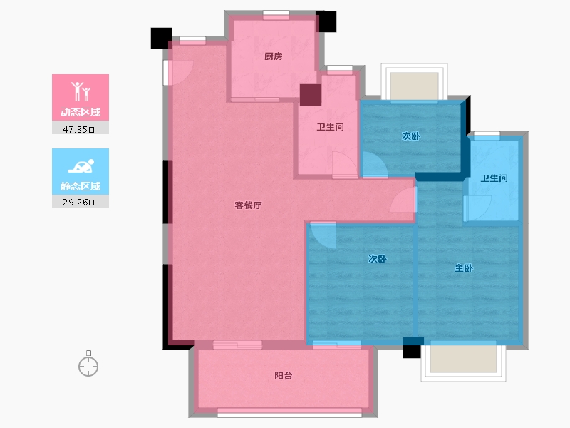 福建省-福州市-正祥日照香园-68.49-户型库-动静分区