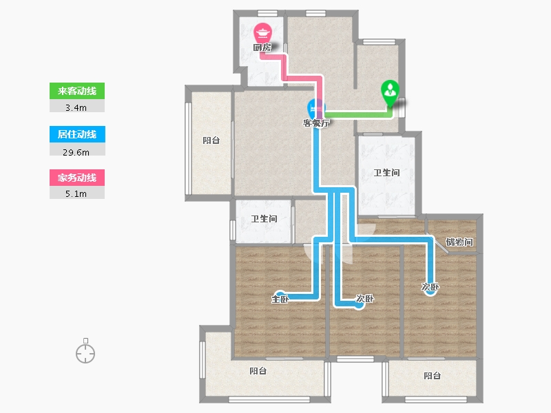 浙江省-杭州市-九洲芳园-108.00-户型库-动静线