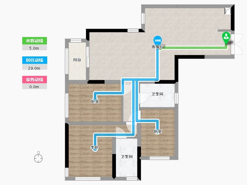 重庆-重庆市-棠宁府-89.00-户型库-动静线