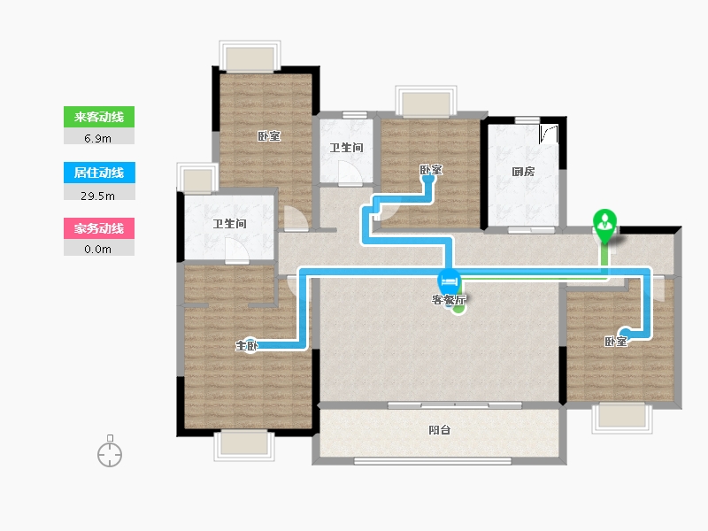 江苏省-苏州市-城投地产 朗诗乐府-151.00-户型库-动静线