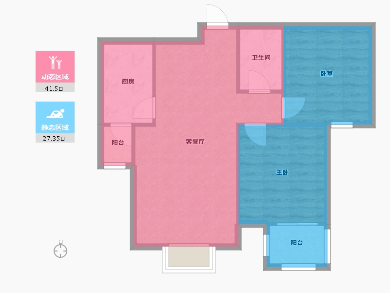 陕西省-西安市-太华金堤-85.00-户型库-动静分区