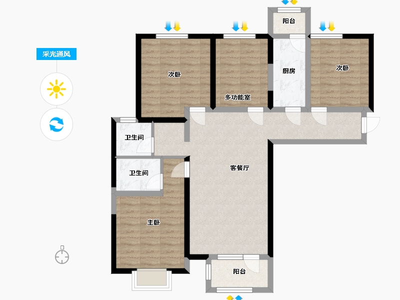 河北省-廊坊市-中建和悦国际-97.00-户型库-采光通风