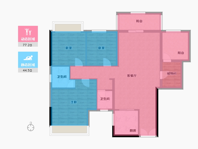 广西壮族自治区-河池市-凤凰寨-125.00-户型库-动静分区