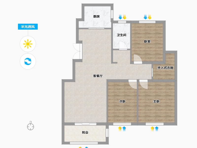 山东省-枣庄市-汇鑫华府-99.00-户型库-采光通风