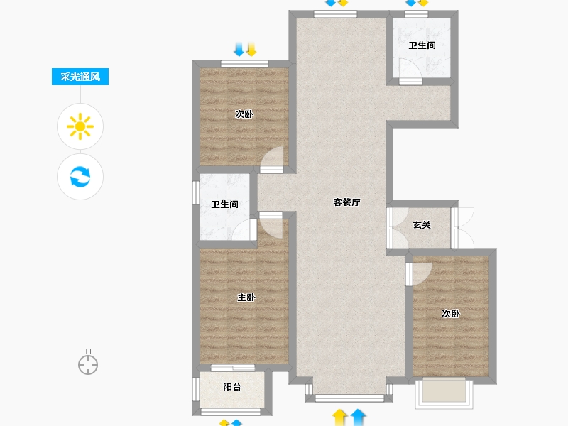 河北省-衡水市-金庭庄园-120.00-户型库-采光通风