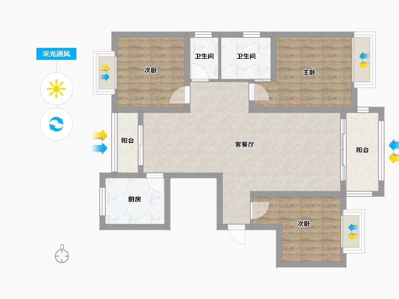 河南省-信阳市-皇城嘉苑-二期-100.00-户型库-采光通风