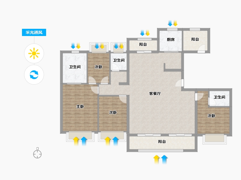 湖北省-武汉市-长存花园-180.00-户型库-采光通风