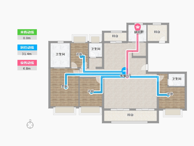 湖北省-武汉市-长存花园-180.00-户型库-动静线