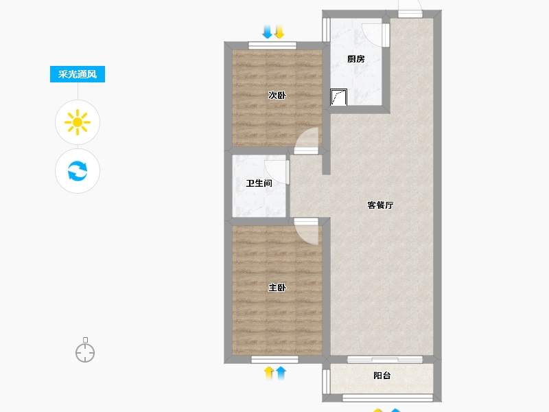 山西省-晋中市-陶乐佳苑-77.84-户型库-采光通风