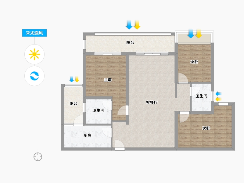 四川省-乐山市-幸福名门-97.00-户型库-采光通风