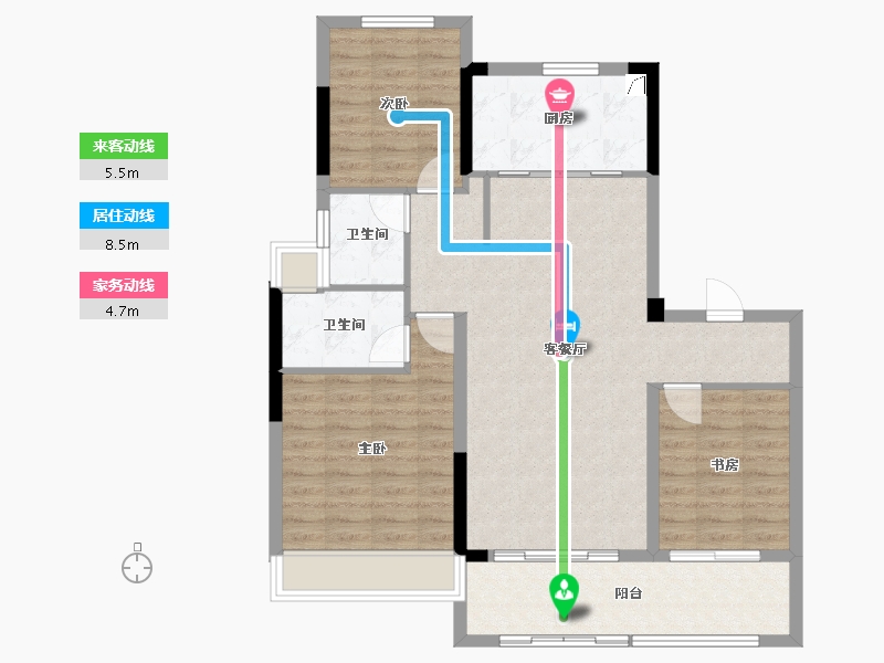 江苏省-镇江市-聆江阁-92.00-户型库-动静线