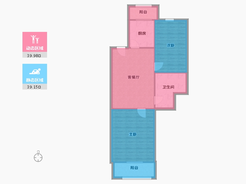 辽宁省-大连市-红梅小区-72.00-户型库-动静分区