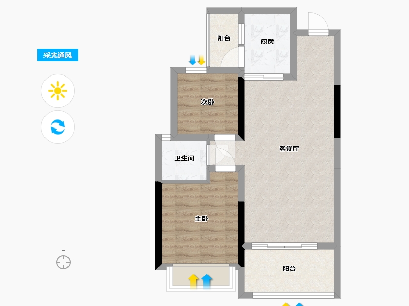 广西壮族自治区-北海市-中港城长沙湾-77.00-户型库-采光通风