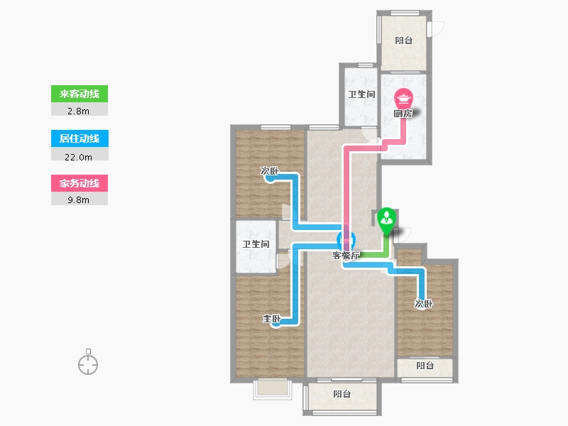 河北省-石家庄市-筑境嘉园-180.00-户型库-动静线