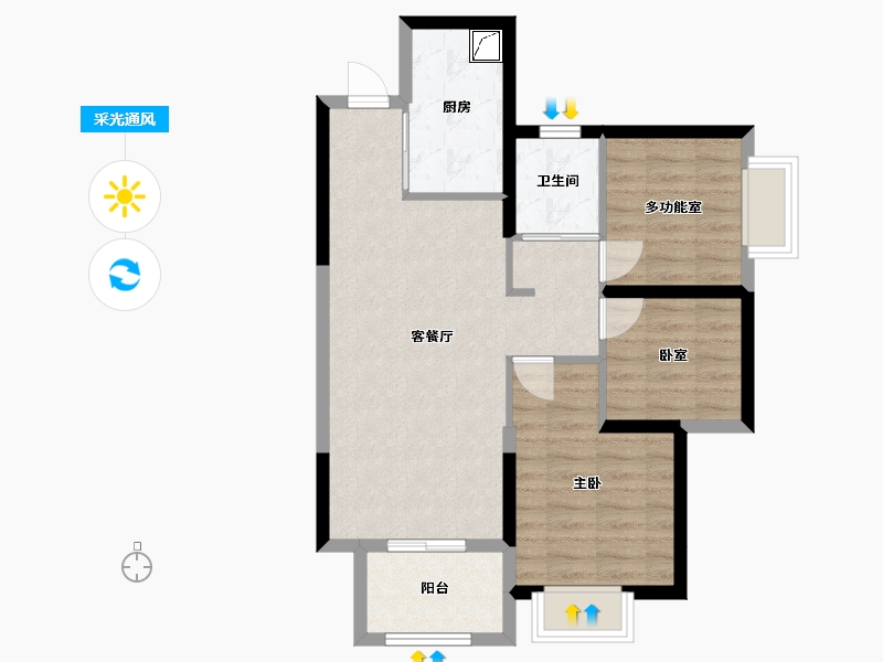 广东省-惠州市-星悦花园-80.00-户型库-采光通风