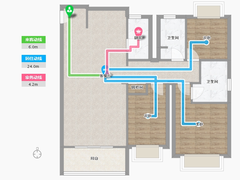 江西省-南昌市-绿地国际博览城2期-89.73-户型库-动静线