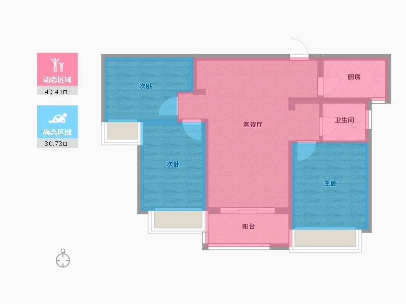 山西省-晋城市-上和逸景-74.01-户型库-动静分区