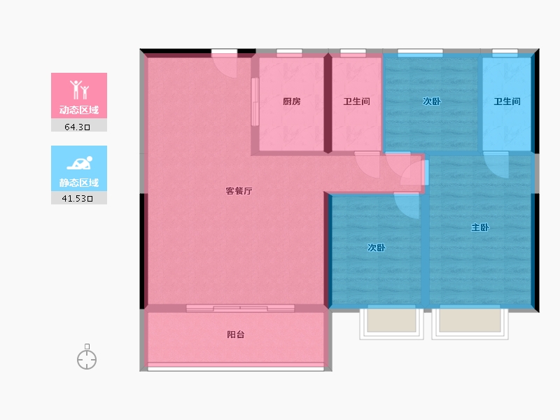 湖南省-株洲市-金茂悦-100.00-户型库-动静分区