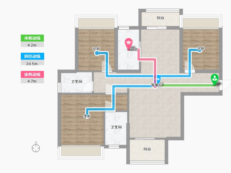 广西壮族自治区-柳州市-海雅君悦-94.70-户型库-动静线