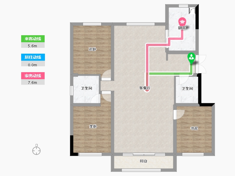 辽宁省-阜新市-泰达园-120.00-户型库-动静线