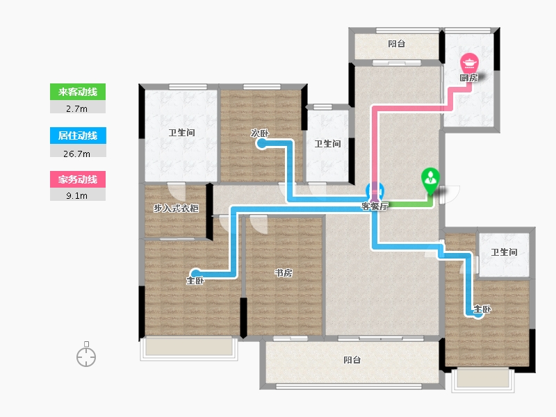 山东省-泰安市-绿景桃李春风-175.00-户型库-动静线