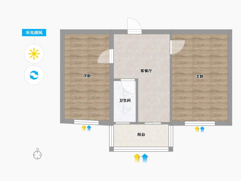 北京-北京市-富帛家属院-45.00-户型库-采光通风