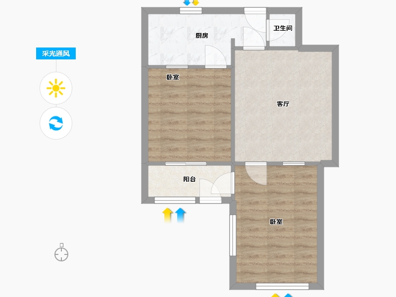 山东省-青岛市-观象一路-53.00-户型库-采光通风