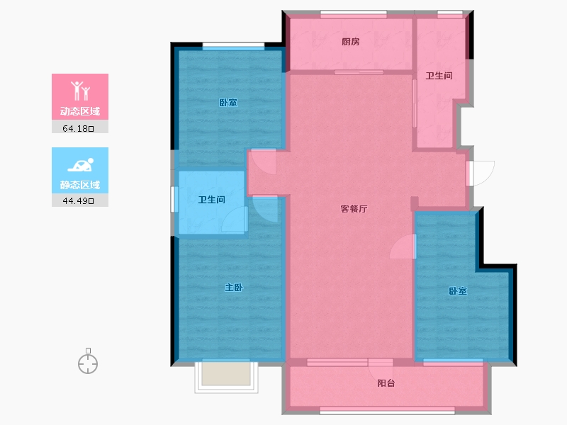 山东省-烟台市-天鸿首府二期-103.00-户型库-动静分区