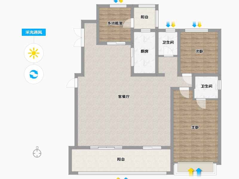 河南省-焦作市-润华园-156.34-户型库-采光通风