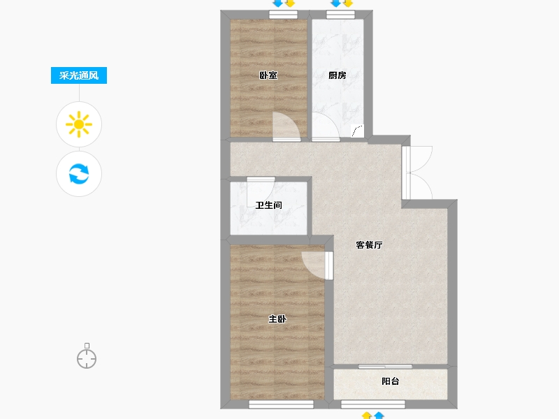 北京-北京市-凤仪佳苑一里-57.00-户型库-采光通风