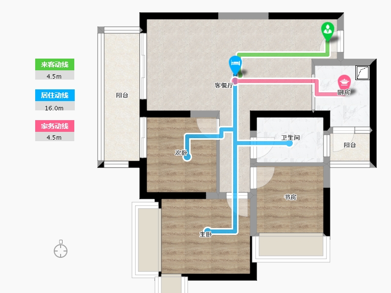 四川省-成都市-新岛天樾薹-85.00-户型库-动静线