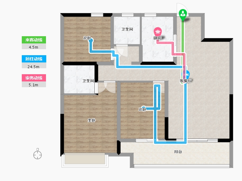 河南省-漯河市-建业壹号城邦-124.10-户型库-动静线