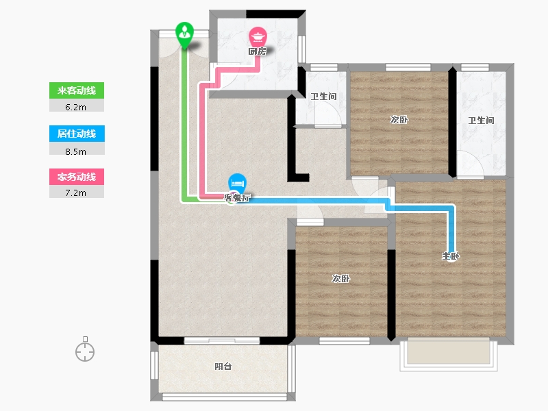 河南省-南阳市-宇信荣域花园-99.43-户型库-动静线