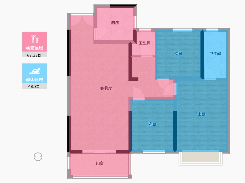 河南省-南阳市-宇信荣域花园-99.43-户型库-动静分区