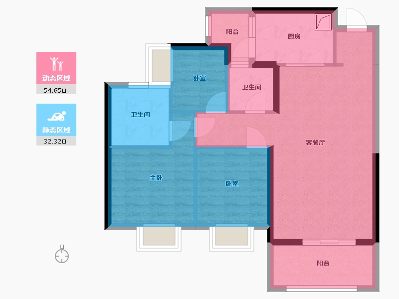 广东省-湛江市-华邦·玥珑湾-78.00-户型库-动静分区