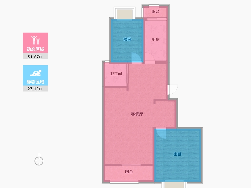 上海-上海市-康华苑三期-70.61-户型库-动静分区