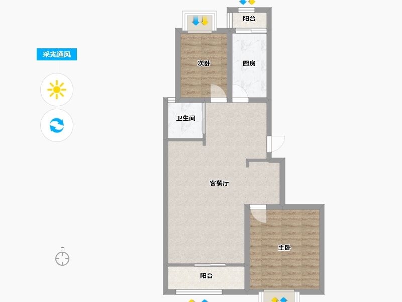 上海-上海市-康华苑三期-70.61-户型库-采光通风