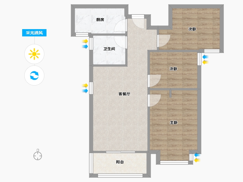 河南省-郑州市-泉舜上城-66.00-户型库-采光通风