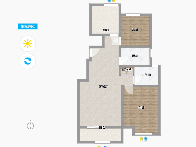 河南省-周口市-玖号院-85.00-户型库-采光通风