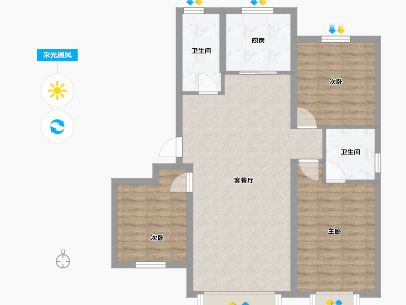 新疆维吾尔自治区-阿克苏地区-桂园-89.95-户型库-采光通风