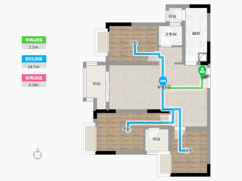 重庆-重庆市-新天泽首誉-80.60-户型库-动静线