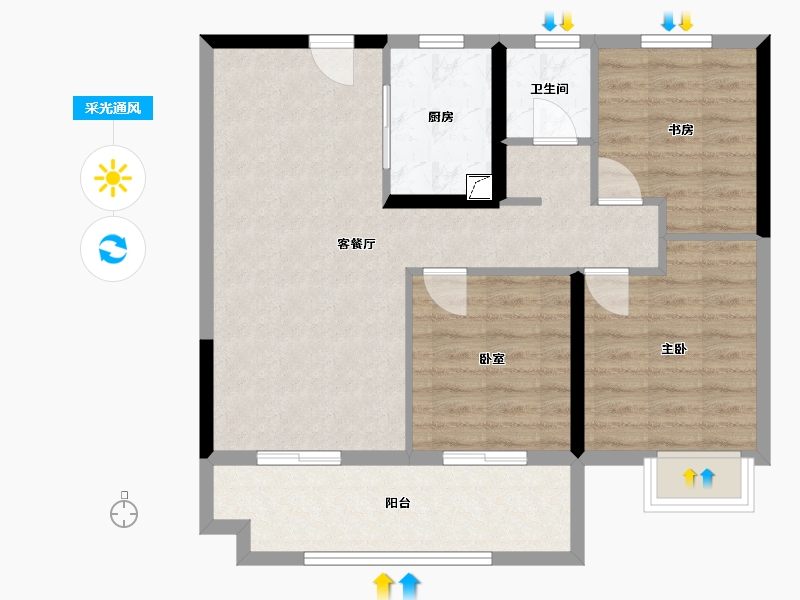 河南省-周口市-圣桦名城-82.00-户型库-采光通风