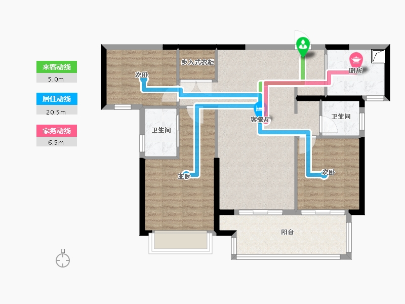 湖南省-长沙市-印湘江-102.00-户型库-动静线