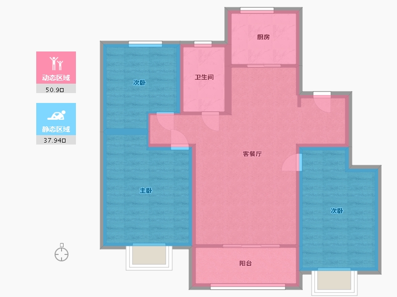 山东省-青岛市-龙山华府-79.00-户型库-动静分区