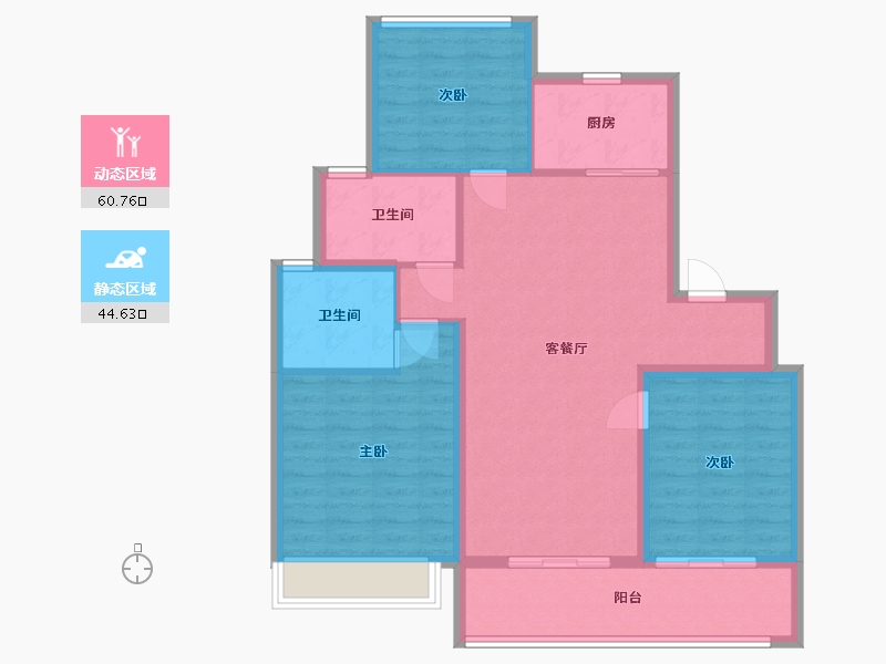 浙江省-杭州市-香岸云栖燕庐-94.60-户型库-动静分区