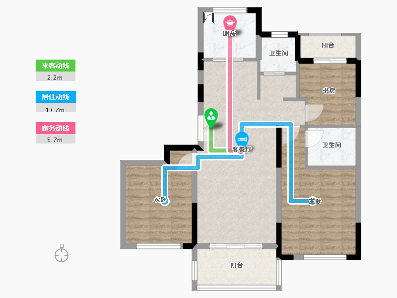 浙江省-杭州市-丁山郡府-86.00-户型库-动静线