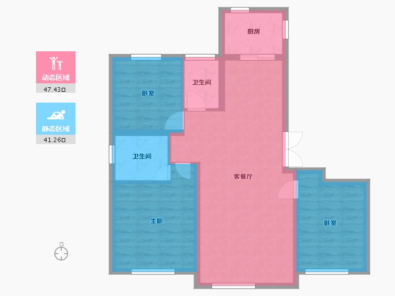 内蒙古自治区-赤峰市-和硕家园-84.00-户型库-动静分区