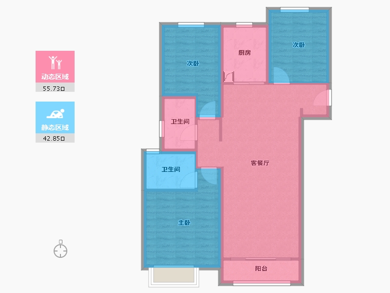 甘肃省-兰州市-云煦园-103.00-户型库-动静分区