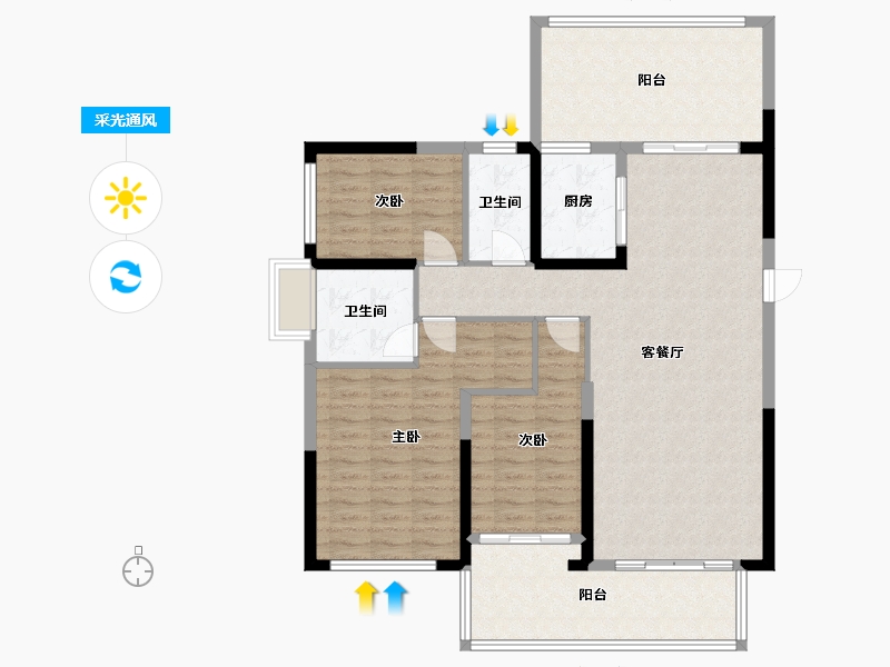 贵州省-六盘水市-柏悦府-24.00-户型库-采光通风